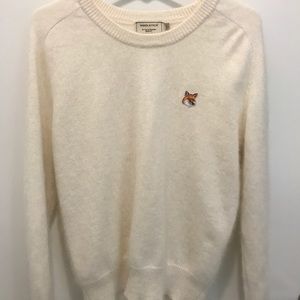 Maison Kitsune angora white sweater size M
